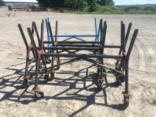 (5) Rolling Cart Pipe Stands, Approximately 5ft Long  (HIGH RIVER YARD)