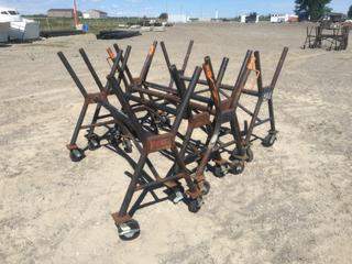 (5) Rolling Cart Pipe Stands, Approximately 5ft Long  (HIGH RIVER YARD)