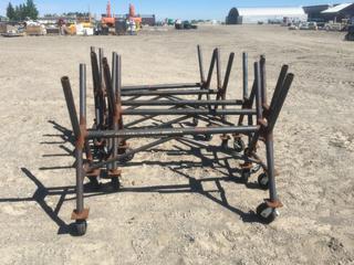 (5) Rolling Cart Pipe Stands, Approximately 5ft Long  (HIGH RIVER YARD)