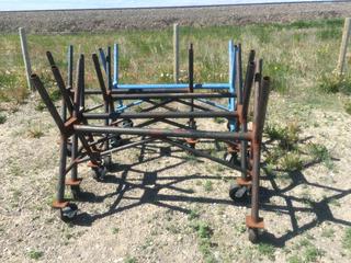 (5) Rolling Cart Pipe Stands, Approximately 5ft Long  (HIGH RIVER YARD)