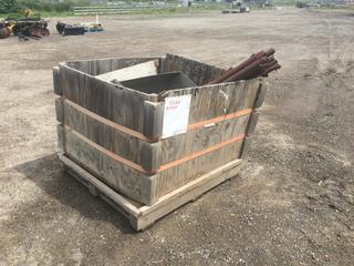 Steel Stakes in Pallet/Crate 14-18pcs and (4) Shrouds  (HIGH RIVER YARD)