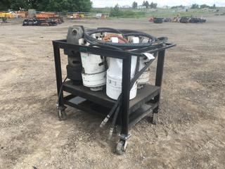 Rolling Cart with Tray and (6) Hydraulic Motors  (HIGH RIVER YARD)