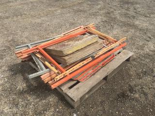 Pallet of Assorted Construction Stands, (2) Rig Mats and Sign  (HIGH RIVER YARD)