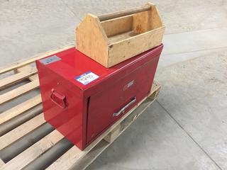 Craftsman Tool Box c/w 1/2in and 3/8in Sockets, 1/2in and 3/8in Deep Well Sockets, Impact Sockets, Brass and Steel Punches, MAC Wrench Sets (SAE and Metric), Hack Saw Blades and Assorted Screwdrivers and Pliers (HIGH RIVER YARD)