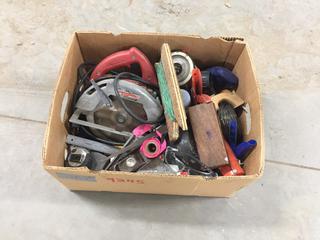 Milwaukee 7-1/4in Circular Saw with Carbide Blade, Angle Indicator, Hand Plane, Squares, Chalk Line, Rebar Wire and Tool  (HIGH RIVER YARD)