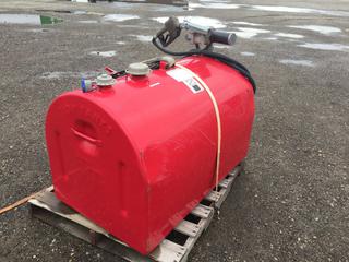 Tidy Tank (Gas) 590 Liters, 48in x 30in x 31in, S/N 104066 c/w GPI Fuel Transfer Pump Model, 150S 12V, 18A, 1.5hp  (HIGH RIVER YARD)