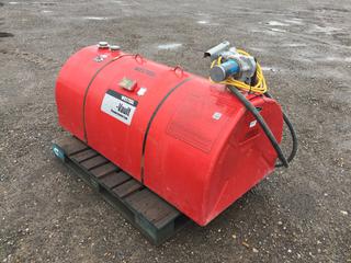 Westeel Portable Service Tank, 590 Liters, 60in x 30in x 25in, S/N 67-14-07536 c/w GPI Transfer Pump, Model 150S  (HIGH RIVER YARD)