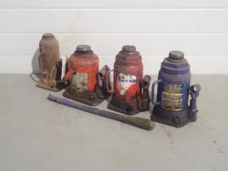 (2) 20-Ton Bottle Jacks c/w (2) Unknown Cap. Bottle Jacks