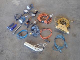 Qty Of Extension Cords, Flashlights And Work Lights