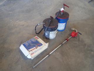 Unused Lincoln Heavy Duty Lever Action Fluid Pump, (2) Grease Pumps And (1) Hand Pump