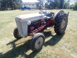 1948 Ford 600 Tractor c/w 4-Cyl Gas Engine, 5-Spd Manual, 5.50-16 Front And 12.4-28/11-28 Rear Tires. Showing 0615 Miles *Note: Buyer Responsible For Removal*