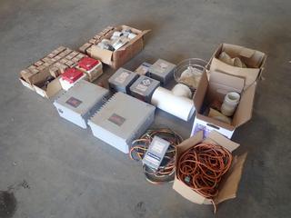 Qty Of 4in Joiners, 45's, 90's, Red Jacket Control Boxes, Electrical Panel Box Assorted Capacitors And Misc Supplies