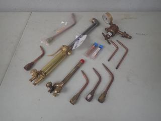 Unused Diablo Blu-Dia-49955 Cutting Torch, Propane Regulator, Torch Welding Tips, Cutting Tips, Torch Handle And Assorted Supplies