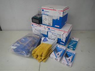 Unused 300A And 200A Ground Clamp, (3) Pairs Of Size XL Pipeline Welding Gloves, (3) Welding Goggles, Blueshield 200A Electrode Holder, Engine Drive Protective Cover, (1) Blueshield CGA510, (1) CGA540 And (1) CGA410 Inlets And Assorted Supplies