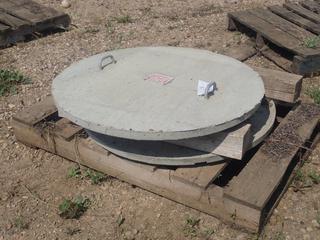 (2) 29in Concrete Septic Tank Lids 