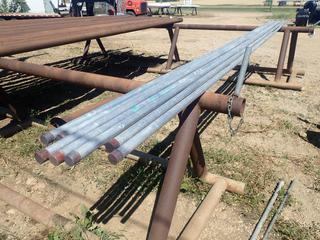 Qty of (7) 20ft x 1 1/2in Galvanized Water Pipe *Note: Pipe Stands Not Included*