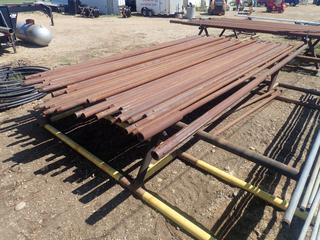 Qty Of Approx. (40) Pieces Of Assorted Size Drill Pipe *Note: Pipe Stands Not Included*