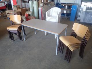 5ft X 30in X 30in Table c/w Qty Of Chairs