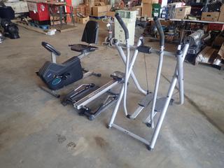 Universal Fitness 855 Exercise Bike c/w Gazelle Platinum Glider And Healthware MX990 Rowing Machine