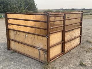 Custom Built Bull Pen/Box Stand c/w Contents, 10ft x 12ft *Note: Buyer Responsible for Disassembly* PL#9132  (HIGH RIVER YARD)