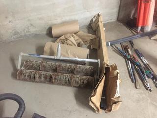 Quantity of Assorted Supplies c/w Brandt Cover, Dumbbells. Stretchers, Concrete Roller, Etc (HIGH RIVER YARD)