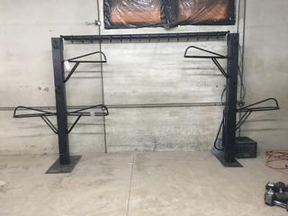 3pc Custom Tack Stand c/w  Storage for 6 Saddles And 20 Horse Shoes PL#9133  (HIGH RIVER YARD)