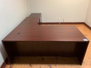 72in L-Shaped Desk c/w (2) Lateral File Cabinets.  (HIGH RIVER YARD)