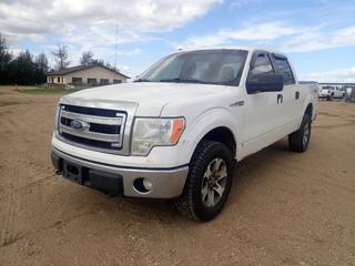 2014 Ford F150 XLT 4X4 Crew Cab Pickup c/w 5.0L Flex Fuel, A/T And LT275/65R18 Tires. Showing 332,549kms. VIN 1FTFW1EF9EKD22482 *Note: Dents In Passenger Side Front Fenders, Rust, Dents, ABS, Engine And Brake Shift Light On* (FORT SASKATCHEWAN YARD)