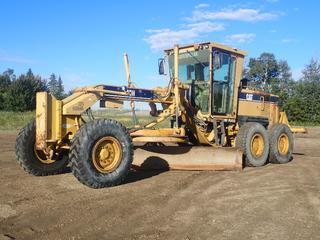 2005 Caterpillar 140H Motor Grader c/w CAT 3176 205hp Diesel, 8-Spd, AC/Heater, 14ft Blade, MS Ripper And 14.00R24 Tires. Showing 14,685hrs. SN 3PD13490, PIN CAT0140HTAPM02276 *Note: No Shanks On Ripper, Missing (2) Front Wipers*  (FORT SASKATCHEWAN YARD)