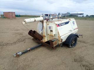 2012 Terex AL-5000 Light Tower c/w Isuzu Diesel, 20kw, 80A, 240V, (4) Lights, 2in Ball Hitch And ST205/75D15 Tires. Showing 18,316hrs. VIN 4ZJSL151XC1000509 *Note: (1) Flat Tire, (1) Tire Missing, (1) Jack Missing, Running Condition Unknown* (FORT SASKATCHEWAN YARD)