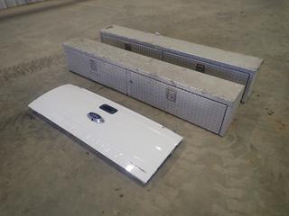 (2) 90in X 13in X 16in Storage Boxes And (1) 64in Ford Tailgate  (FORT SASKATCHEWAN YARD)