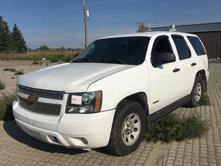 2011 Chevrolet Tahoe LT SUV c/w Vortek V8 Engine, Auto, A/C, 265/70R17 Tires, Showing 282,534kms, VIN 1GNLC2E01BR282437. *Note: Needs Battery, Engine Light On, Rear Windows Locked, Cracked Windshield/Passenger Mirror, Rust, Dents*  (HIGH RIVER YARD)