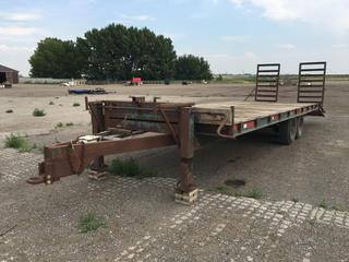 1979 Custom Built T/A 30ft Dove Tail Trailer c/w 5ft Folding Ramps, Pintle Hitch, 6-Ton Capacity, 8.75R16.5LT Tires, VIN RR1179 *Note: Rust, Dents*  (HIGH RIVER YARD)