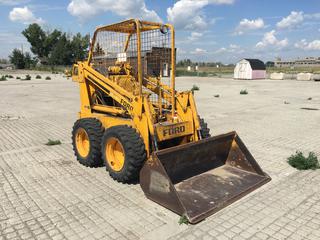 1979 Ford CL-40 Skid Steer c/w 40HP 4-Cyl Gas Engine, 62in Bucket, Showing 1360 Hrs, S/N 6344. *Note: Does Not Stay In Neutral* Manual in Office (HIGH RIVER YARD)