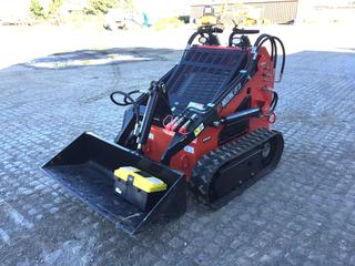 2023 AGT Industrial LRT23 Mini Skid Steer Track Loader c/w 739cc Gas Engine, 43-1/2in Bucket, Master Switch, Choke, 12V Outlet, Tool Kit, Showing 0.6hrs, S/N 2310083222  (HIGH RIVER YARD)