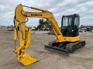 2019 Komatsu PC55MR-2 Compact Excavator c/w 4D88E 29.5kw Diesel, Aux. Hydraulics, Thumb, Backfill Blade, Showing 1917 Hrs, PIN KMTPC094T38DJ0259. (HIGH RIVER YARD)