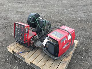 Lincoln Power Wave 355M Advanced Process Welder, S/N U110204413048-20 c/w Double Header DH-10 Wire Feeder, Cannot Verify S/N.  *Note: In Working Condition, As Per Consignor* PL#9100  (HIGH RIVER YARD)