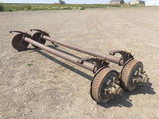 (2) 5000lbs Trailer Axles, 76in Center Bolt to Center Bolt, 6 Lug PL#9000  (HIGH RIVER YARD)