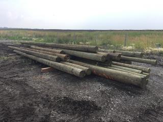 Qty of Assorted Telephone Poles, 5ft-35ft Length, Various Widths PL#9041  (HIGH RIVER YARD)