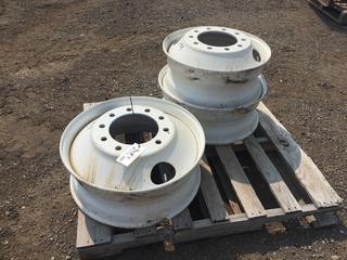 (2) 10-Bolt Semi Rims, 24.5in And (1) 10-Bolt 22.5in Rims PL#9087  (HIGH RIVER YARD)