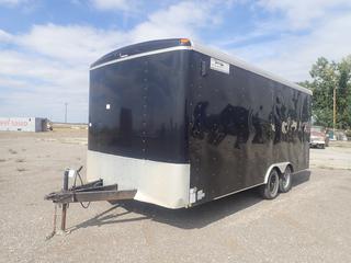 2014 TNT 18ft X 8ft T/A Enclosed Trailer c/w 2-5/16in Ball Hitch, 7000lb GVWR, Tool Box, Shelving, Job Box with Contents and ST205/75R15 Tires. VIN 5WBBE1826EW008088 *Note: Vehicle History Report In Documents Tab* (HIGH RIVER YARD)