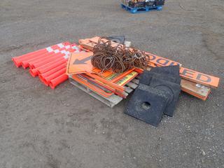 Quantity of Assorted Road Signs, Delineators, Bases, Etc  (HIGH RIVER YARD)