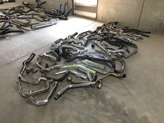 Quantity of Assorted Motorcycle Exhaust Covers and Exhaust Parts (HIGH RIVER YARD)