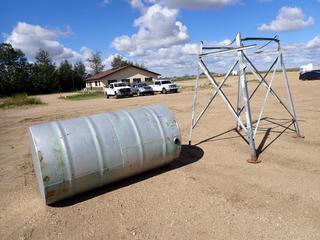 500-Gal Diesel Fuel Tank c/w 7ft X 6ft X 8ft Stand *Note: Stand Damaged, Missing Cap On Fuel Tank*  (FORT SASKATCHEWAN YARD)