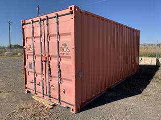 20ft Storage Container c/w Power, Lighting, And Custom Shelving for Pipe and Fittings  (HIGH RIVER YARD)