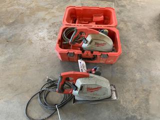 (2) Milwaukee 8in Metal Saws, 120V 15A, S/N A35DL220700696 and A35DD174300178 (HIGH RIVER YARD)