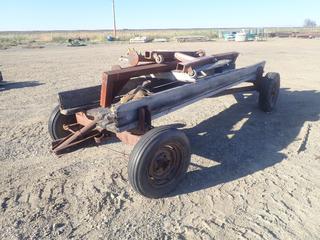 Old Style Hay Wagon, Shop Roller Crane Assembly w/ Dolly Wheels, Astro 600-165L Tires, 11ft L x 4ft W (HIGH RIVER YARD)