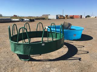 Poly Stock Tank and Tombstone Hay Feeder (HIGH RIVER YARD)