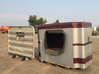 Semi Truck Sleeper, 92-1/2in W x 46in L x 66in H c/w Interior Lights and Storage and Headache Rack, 91in W x 17-1/2in L x 76in H (HIGH RIVER YARD)