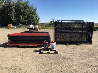 (75) Construction Fence Panels, 114in L x 6ft H (HIGH RIVER YARD)